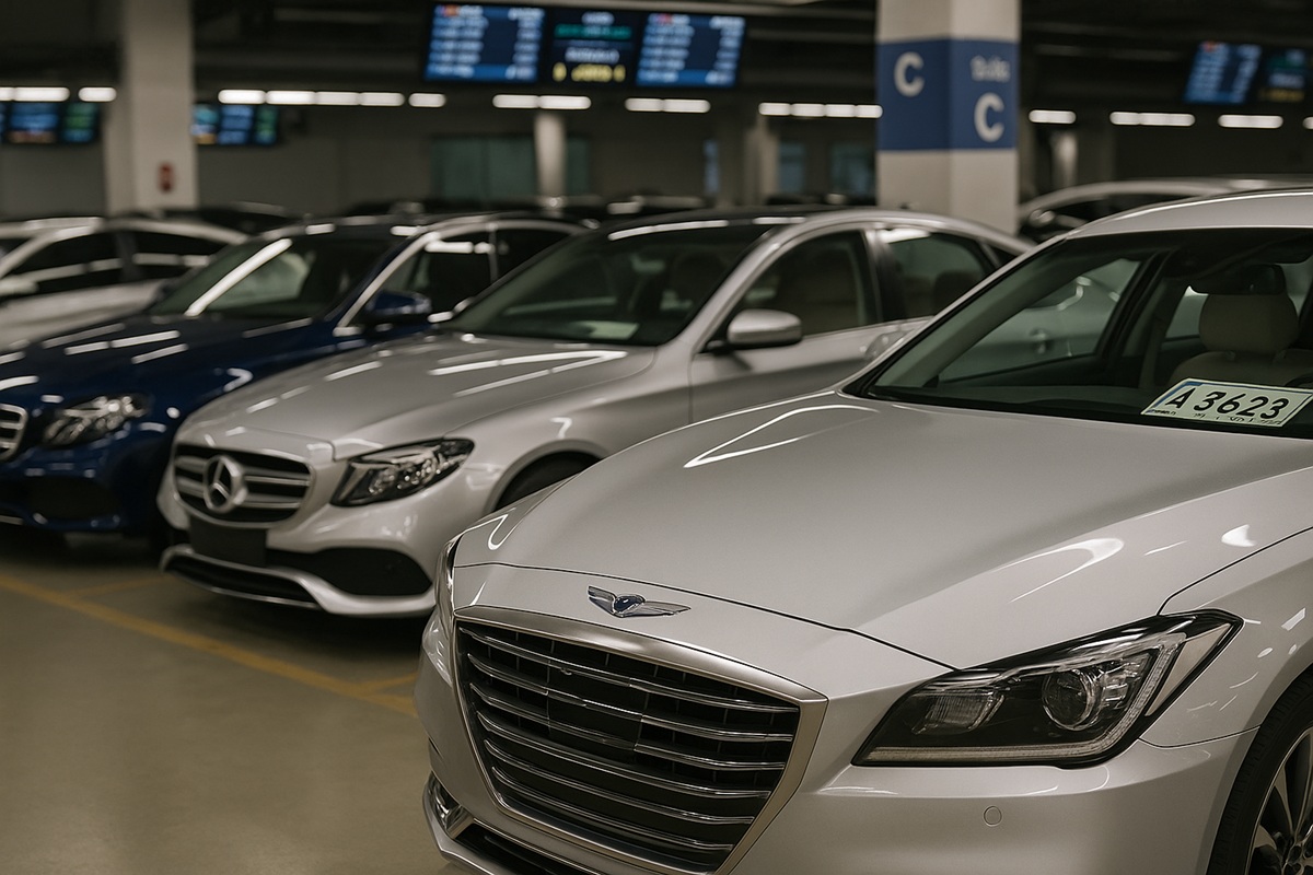 Автомобильный аукцион Lotte Auto Auction в Корее: премиальные автомобили Genesis, Mercedes-Benz и Hyundai. Выгодная покупка и доставка авто из Кореи под заказ
